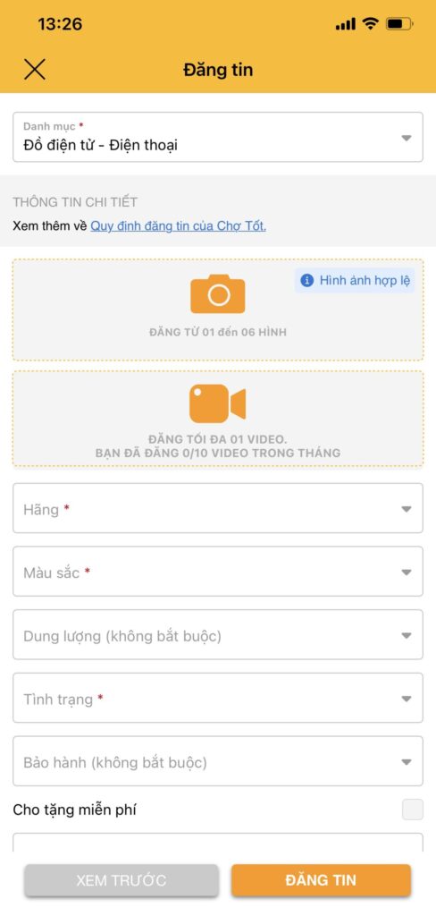 Bán hàng trên chợ tốt có mất phí không?