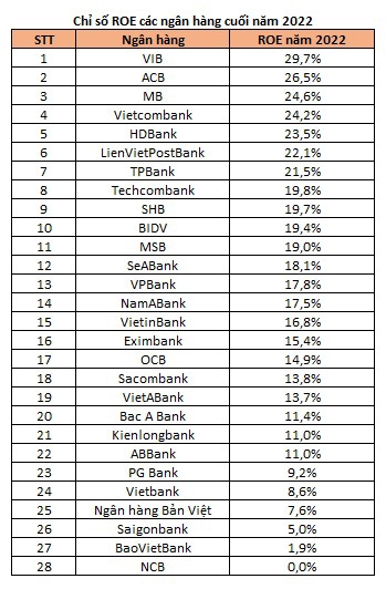Danh sách các doanh nghiệp có roe cao tại việt nam năm 2025