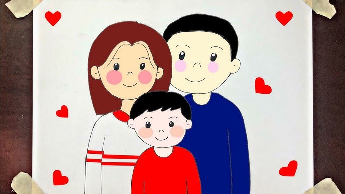 Cách vẽ gia đình yêu thương lớp 3